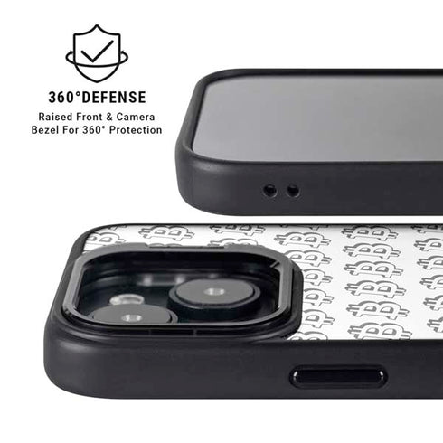 Bitcoin Pattern iPhone 15 Kickstand Case